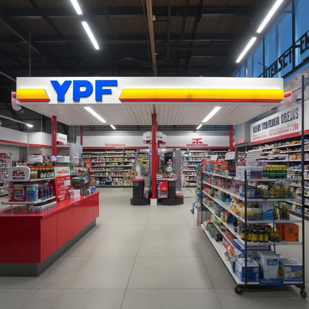 Detalle de estación YPF en Buenos Aires